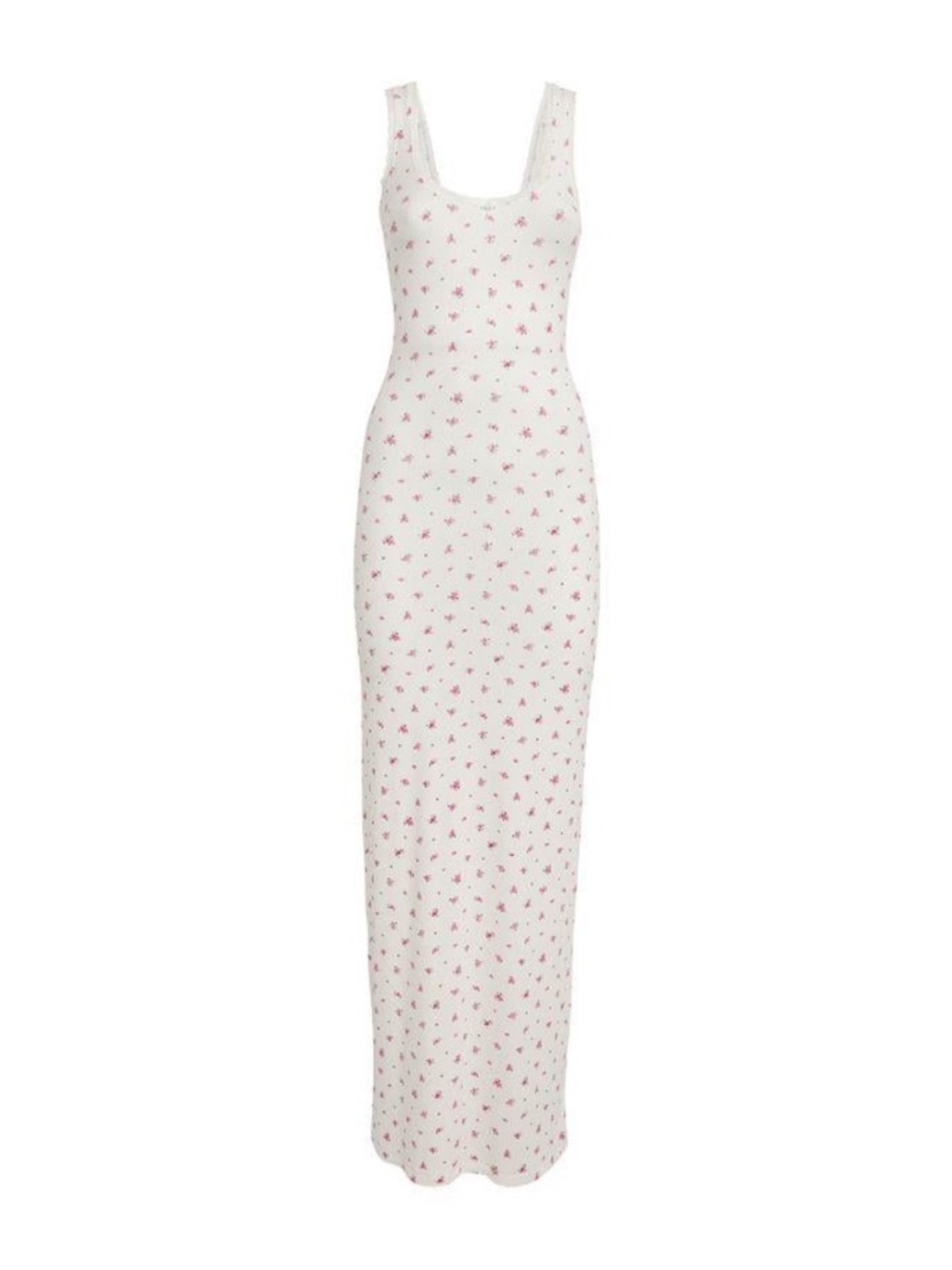Skims Cream Maxi Dress With Pink Floral Print